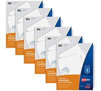 Avery Extra-Wide Big Tab Insertable Dividers for 3 Ring Binders, 8 Tab Sets, White Paper, Clear Tabs, Works with Sheet Protectors, 6 Sets (11254)