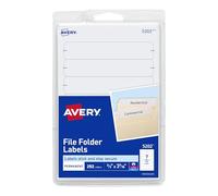 AVERY File Folder Labels, Laser and Inkjet Printers, 1/3 Cut, White, Pack of 252 (05202)