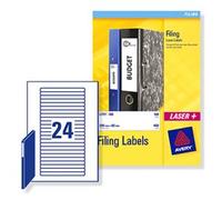 Avery Filing Labels Laser Eurofolio 24 per Sheet 134x11mm Ref L7170-25 [600 Labels]