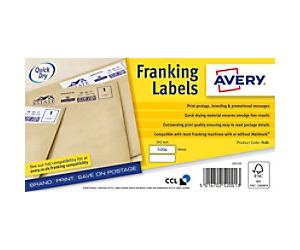 Avery FL01 Franking Labels Self Adhesive 140 x 38 mm White 500 Sheets of 2 Labels
