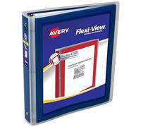 Avery Flexi-View 3 Ring Binder, 1.5 Inch Round Rings, 1 Navy Blue Binder (17638)
