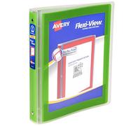 Avery Flexi-View 3 Ring Binder, 1 Inch Round Rings, 1 Chartreuse Green Binder (17608)