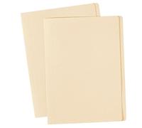 Avery Foolscap Manilla Folders - Buff - Pack of 100 | Buff 163gsm paper board, pre-scored 25mm expansion, prong fastener slot; FSC certified.