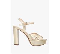 Avery Gold Platform Heeled Sandals - Gold Leather / 38