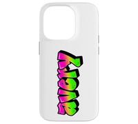 Avery Graffiti Personalized Name Green Pink Women Girls Case for iPhone 14 Pro