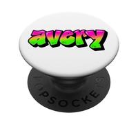 Avery Graffiti Personalized Name Green Pink Women Girls PopSockets Adhesive PopGrip