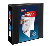 Avery Heavy-Duty 3 Inch Binders 3 Ring, View Binder, 1.5 Inch EZD Ring, Black, Sturdy (79693)