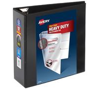 Avery Heavy-Duty 3 Ring Binder, 4" EZD Rings, 1 Black Binder | For Heavy School, Home and Office Use, Tear-Resistant Spine, DuraEdge Split-Resistant Sides, Linen-Textured Finish
