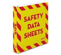 Avery Heavy-Duty Industrial SDS Binder, 1.5 One-Touch EZD Rings, 400-Sheet Capacity, Yellow/Red Border (18950)