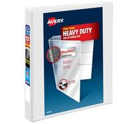 Avery Heavy-Duty View 3 Ring Binder, 1" One Touch EZD Rings, 275-Sheet Capacity, 1.4 Inch Wide Spine, Great for Home, School Supplies, Office, or Organization Needs, 1 White Binder (79199)