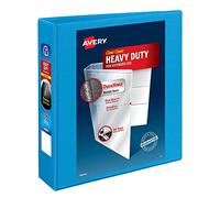 Avery Heavy-Duty View 3 Ring Binder, 2" One Touch Slant Rings, Holds 8.5" x 11" Paper, 1 Light Blue Binder (05501)