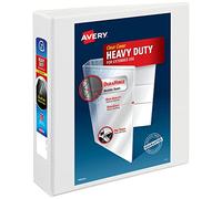 Avery Heavy-Duty View 3 Ring Binder, 2" One Touch Slant Rings, Holds 8.5" x 11" Paper, 1 White Binder (05504)