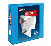 Avery Heavy-Duty View 3 Ring Binder, 3" One Touch Slant Rings, Holds 8.5" x 11" Paper, 1 Light Blue Binder (05601)