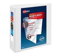 Avery Heavy-Duty View 3 Ring Binder, 3" One Touch Slant Rings, Holds 8.5" x 11" Paper, 1 White Binder (05604)