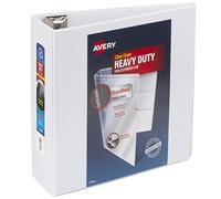 Avery Heavy Duty View 3 Ring Binder, 4" One Touch Slant Ring, Holds 8.5" x 11" Paper, 4 White Binders (79704)