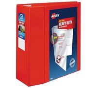 Avery Heavy-Duty View 3 Ring Binder, 5 Inch EZD Rings, Great for Portfolios, Office, School Notebooks, and More, 1 Red Binder (79327)