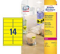 Avery High Visibility Neon Labels. Yellow