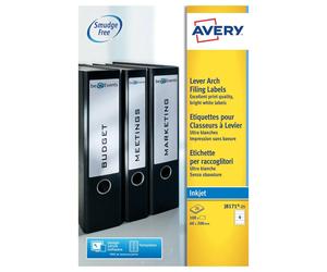 Avery Inkj L/Arch Filing Labels 4 Per Sheet Wht (Pack of 100) J8171-25