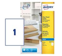 Avery Printable, Customisable Clear Parcel Address Labels, Inkjet Printers, 1 Label per A4 Sheet, 25 Labels, Quickdry (J8567)