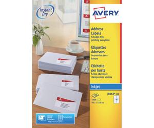 Avery Inkjet Address Label 99x34mm 16 Per A4 Sheet White (Pack 1600 Labels) J8162-100