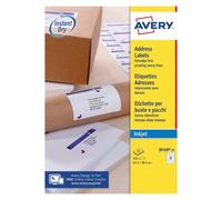 Avery Inkjet Address Labels QuickDRY J8160-25 63.5x38.1 mm 21 per sheet White Pack of 525