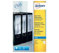 Avery Inkjet Filing Label Lever Arch File 200x60mm 4 Per A4 Sheet Whit