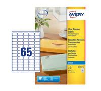 Avery Inkjet Mini Label 38.1x21.2mm 65 Per A4 Sheet Clear (Pack 1625 Labels) J85
