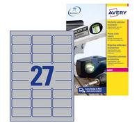 Avery Italia L6011-20 Strong Silver Polyester Sticky Labels 20 Sheets A4 Rectangle 63.5x29.6mm 27 Labels Per Sheet Permanent Adhesive Laser Printers