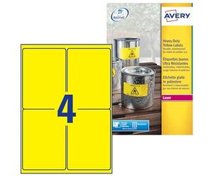 Avery Italy L6 Labels in Polyester 99.1 x 139 Yellow