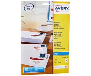 Avery J8159-15 Self-Adhesive Labels White 360 Pieces 63.5 x 33.9 mm - A4 Sheet, Inkjet Printer, Compact Size, FSC Paper, Compatible with My Online Stamp