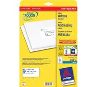 Avery Smudge Free, Printable, Address Labels, Quickdry, 63.5 x 33.9 mm, White, 24 Labels per Sheet, 600 Blank Labels per Pack (J8159-25)