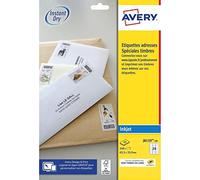 Avery J8159 Self-Adhesive Labels (24 Labels Per Sheet), 63.5 x 33.9 mm, Inkjet Print, White Packaging: 10 Sheets White
