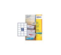 Avery J8161-25 Self-Adhesive Address/Mailing Labels, 18 labels per A4 sheet