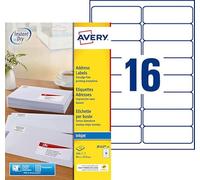 Avery J8162-15 White Self-Adhesive Labels 240 Pieces 99.1 x 33.9 mm - A4 Sheet, Inkjet Printer, Compact Size, FSC Paper, Compatible with My Online Stamp