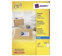Avery Printable, Customisable Parcel Shipping Labels, Inkjet Printers, 2 Labels Per A4 Sheet, 200 Labels, Quickdry (J8168), White, 100 Sheets