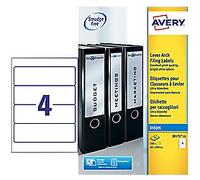 Avery J8171-25 Filing Labels Self Adhesive 200 x 60 mm White 25 Sheets of 4 Labels