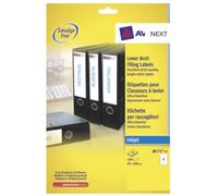 Avery Lever Arch File Labels, Printable & Smudge Free, 200 x 60 mm, Customisable Stickers for Folders, 4 Per A4 Sheet, 100 Pack, Inkjet Compatible (J8171-25)
