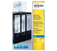Avery Lever Arch File Labels, Printable & Smudge Free, 200 x 60 mm, Customisable Stickers for Folders, 4 Per A4 Sheet, 100 Pack, Inkjet Compatible (J8171-25)