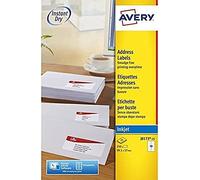 Avery J8173-25 Address Labels - 250 Self-Adhesive Labels (99.1 × 57 mm) on 25 A4 Sheets | QuickPEEL™ Inkjet Mailing & Shipping Stickers
