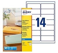 AVERY J8563-25 350 Transparent Adhesive Delivery Labels Customisable 99.1 x 38.1 mm. Printing: Inkjet
