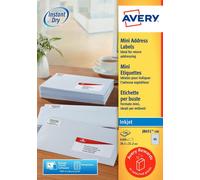 Avery Printable, customisable Mini Organising Return Address Labels, Inkjet Printers, 65 Labels Per A4 Sheet, 6500 labels, QuickDRY (J8651), White