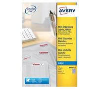 Avery J8659-25 Printable, customisable Mini Filing Labels, 270 Labels Per A4 Sheet, White