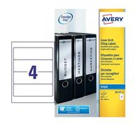 Avery JamFREE, Inkjet Filing Labels, 200x60mm, Opaque, 100 Labels (J8171-25)