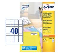 Avery Printable, Customisable Mini Organising Return Address Labels, Laser Printers, 40 Labels Per A4 Sheet, 4000 Labels, QuickPEEL (L7654), White,45.7 x 25.4mm