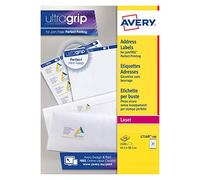 Avery JamFREE, Printable, Address Labels, Customisable, 63.5 x 38. 1 mm, White, 21 Labels per Sheet, 2100 Blank Labels per Pack (L7160-100)