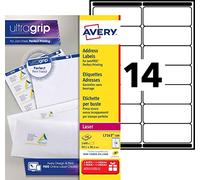 Avery JamFREE, Printable, Address Labels, Customisable, 99.1 x 38.1 mm, White, 14 Labels per Sheet, 1400 Blank Labels per Pack (L7163-100)