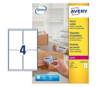 Avery Ultragrip Laser Parcel Labels 139x99.1mm 4 Per Sheet White (1000 Pack)