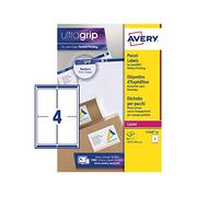 Avery JamFREE, Printable, Parcel Labels, FSC Certified, 139 x 99.1mm, White, 4 Labels per Sheet, 40 Blank Labels per Pack (L7169)