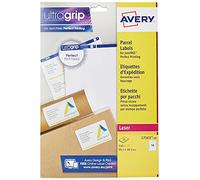 Avery JamFREE, Printable, Parcel Labels, FSC Certified, 99.1 x 38.1 mm, White, 14 Labels per Sheet, 140 Blank Labels per Pack (L7163-10)