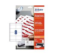 Avery L4728-20 Printable Name Badge Insert Refills - 90 x 60 mm, White, Pack of 160 Inserts